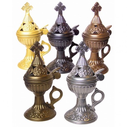 Λιβανιστήρι μεταλλικό με καπάκι μικρό