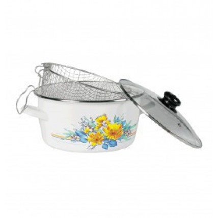 Φριτέζα εμαγιέ 22 cm άσπρη